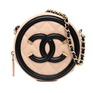 CHANEL Black Caviar Leather Shoulder Bag